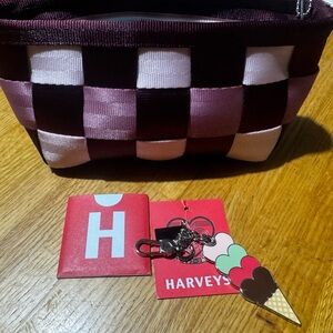 Harveys Purple and Pink Checkered Bag with Ice Cream Charm